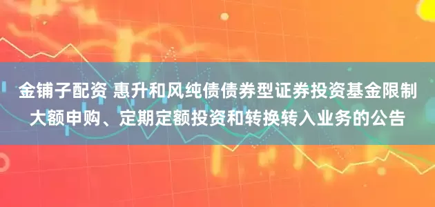 金铺子配资 惠升和风纯债债券型证券投资基金限制大额申购、定期定额投资和转换转入业务的公告